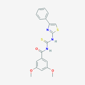 molecular formula C19H17N3O3S2 B328636 N-(3,5-dimethoxybenzoyl)-N'-(4-phenyl-1,3-thiazol-2-yl)thiourea 