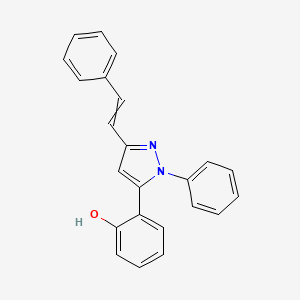 6-[2-Phenyl-5-(2-phenylethenyl)-1,2-dihydro-3H-pyrazol-3-ylidene]cyclohexa-2,4-dien-1-one