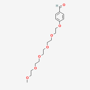 molecular formula C18H28O7 B3286376 Benzaldehyde, 4-(3,6,9,12,15-pentaoxahexadec-1-yloxy)- CAS No. 825620-40-4