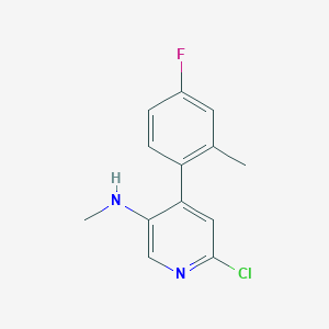 molecular formula C13H12ClFN2 B3286382 6-Chloro-4-(4-fluoro-2-methylphenyl)-N-methylpyridin-3-amine CAS No. 825643-62-7