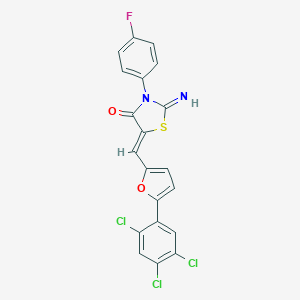 molecular formula C20H10Cl3FN2O2S B328639 3-(4-Fluorophenyl)-2-imino-5-{[5-(2,4,5-trichlorophenyl)-2-furyl]methylene}-1,3-thiazolidin-4-one 