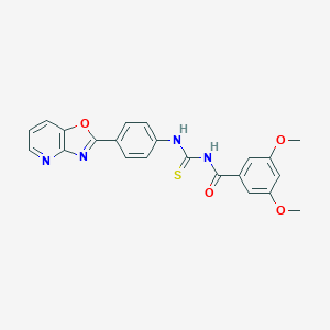 molecular formula C22H18N4O4S B328644 3,5-dimethoxy-N-{[4-([1,3]oxazolo[4,5-b]pyridin-2-yl)phenyl]carbamothioyl}benzamide 