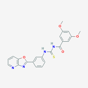 3,5-dimethoxy-N-{[3-([1,3]oxazolo[4,5-b]pyridin-2-yl)phenyl]carbamothioyl}benzamide