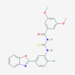 molecular formula C23H18ClN3O4S B328656 N-{[5-(1,3-benzoxazol-2-yl)-2-chlorophenyl]carbamothioyl}-3,5-dimethoxybenzamide 
