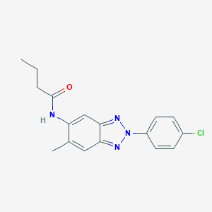 molecular formula C17H17ClN4O B328659 N-[2-(4-chlorophenyl)-6-methyl-2H-1,2,3-benzotriazol-5-yl]butanamide 