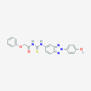 molecular formula C22H19N5O3S B328660 N-[2-(4-methoxyphenyl)-2H-1,2,3-benzotriazol-5-yl]-N'-(phenoxyacetyl)thiourea 