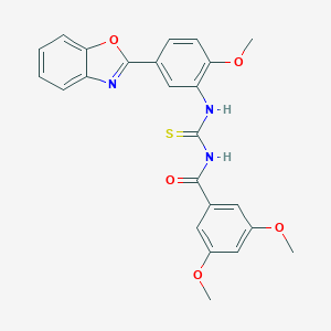 molecular formula C24H21N3O5S B328663 N-{[5-(1,3-benzoxazol-2-yl)-2-methoxyphenyl]carbamothioyl}-3,5-dimethoxybenzamide 