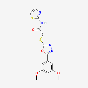 2-[[5-(3,5-dimethoxyphenyl)-1,3,4-oxadiazol-2-yl]sulfanyl]-N-(1,3-thiazol-2-yl)acetamide