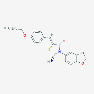 molecular formula C20H14N2O4S B328664 3-(1,3-Benzodioxol-5-yl)-2-imino-5-[4-(2-propynyloxy)benzylidene]-1,3-thiazolidin-4-one 