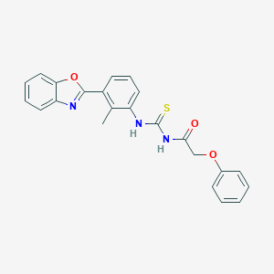 molecular formula C23H19N3O3S B328666 N-{[3-(1,3-benzoxazol-2-yl)-2-methylphenyl]carbamothioyl}-2-phenoxyacetamide 