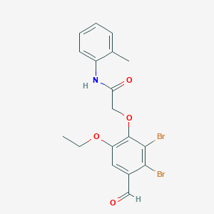 molecular formula C18H17Br2NO4 B3286668 2-(2,3-dibromo-6-ethoxy-4-formylphenoxy)-N-(2-methylphenyl)acetamide CAS No. 832673-91-3