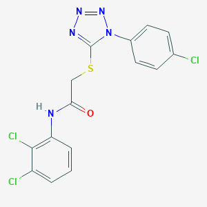 molecular formula C15H10Cl3N5OS B328667 2-{[1-(4-chlorophenyl)-1H-tetraazol-5-yl]sulfanyl}-N-(2,3-dichlorophenyl)acetamide 
