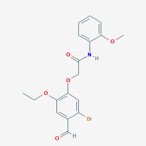 molecular formula C18H18BrNO5 B3286675 2-(5-bromo-2-ethoxy-4-formylphenoxy)-N-(2-methoxyphenyl)acetamide CAS No. 832673-93-5