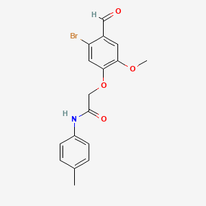 molecular formula C17H16BrNO4 B3286683 2-(5-bromo-4-formyl-2-methoxyphenoxy)-N-(4-methylphenyl)acetamide CAS No. 832674-06-3