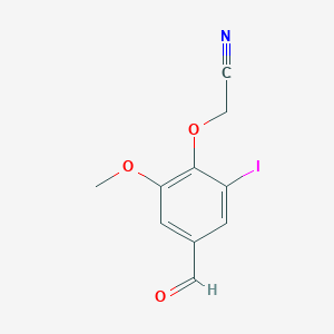 molecular formula C10H8INO3 B3286698 (4-Formyl-2-iodo-6-methoxyphenoxy)acetonitrile CAS No. 832674-41-6