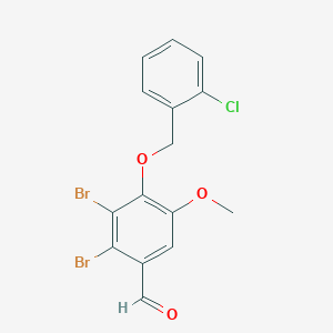 2,3-Dibromo-4-[(2-chlorobenzyl)oxy]-5-methoxybenzaldehyde