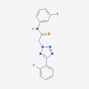 molecular formula C15H11F2N5O B328673 N-(3-Fluorophenyl)-2-[5-(2-fluorophenyl)-2H-tetraazol-2-yl]acetamide 