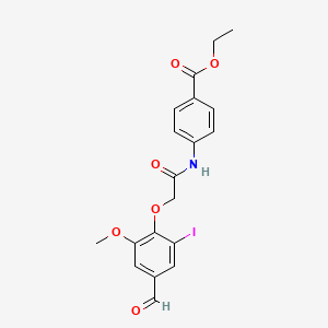 molecular formula C19H18INO6 B3286733 Ethyl 4-{[(4-formyl-2-iodo-6-methoxyphenoxy)acetyl]amino}benzoate CAS No. 832674-64-3