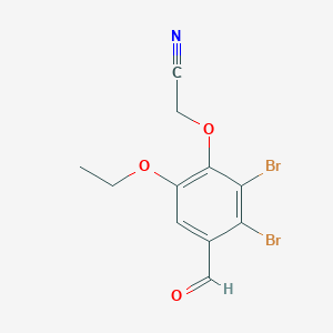 molecular formula C11H9Br2NO3 B3286747 (2,3-Dibromo-6-ethoxy-4-formylphenoxy)acetonitrile CAS No. 832677-47-1