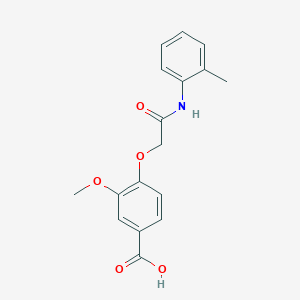 molecular formula C17H17NO5 B3286755 3-Methoxy-4-{2-[(2-methylphenyl)amino]-2-oxoethoxy}benzoic acid CAS No. 832686-80-3
