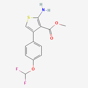 molecular formula C13H11F2NO3S B3286765 Methyl 2-amino-4-[4-(difluoromethoxy)phenyl]thiophene-3-carboxylate CAS No. 832737-30-1