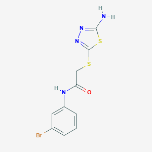 molecular formula C10H9BrN4OS2 B328678 2-[(5-amino-1,3,4-thiadiazol-2-yl)sulfanyl]-N-(3-bromophenyl)acetamide 