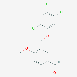 molecular formula C15H11Cl3O3 B3286829 4-Methoxy-3-[(2,4,5-trichlorophenoxy)methyl]benzaldehyde CAS No. 832739-71-6