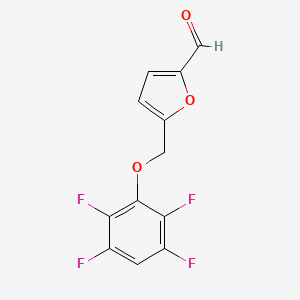 molecular formula C12H6F4O3 B3286843 5-((2,3,5,6-Tetrafluorophenoxy)methyl)furan-2-carbaldehyde CAS No. 832739-99-8
