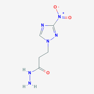 molecular formula C5H8N6O3 B3286849 3-(3-nitro-1H-1,2,4-triazol-1-yl)propanehydrazide CAS No. 832740-05-3