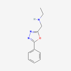 molecular formula C11H13N3O B3286864 Ethyl-(5-phenyl-[1,3,4]oxadiazol-2-ylmethyl)-amine CAS No. 832740-53-1