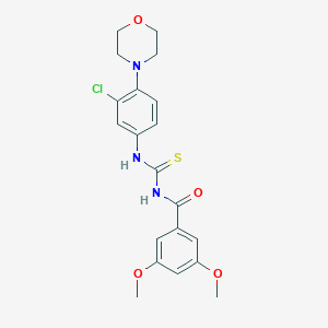 molecular formula C20H22ClN3O4S B328688 N-{[3-chloro-4-(morpholin-4-yl)phenyl]carbamothioyl}-3,5-dimethoxybenzamide 