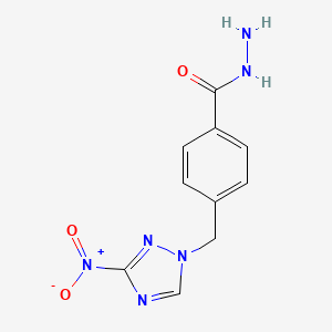 molecular formula C10H10N6O3 B3286899 4-[(3-nitro-1H-1,2,4-triazol-1-yl)methyl]benzohydrazide CAS No. 832741-16-9