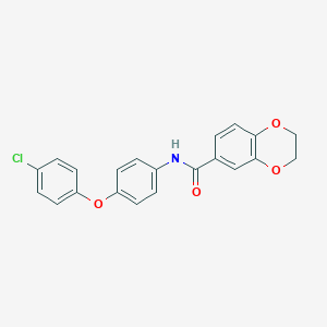 molecular formula C21H16ClNO4 B328690 N-[4-(4-chlorophenoxy)phenyl]-2,3-dihydro-1,4-benzodioxine-6-carboxamide 