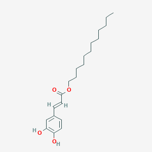 molecular formula C21H32O4 B3286940 2-Propenoic acid, 3-(3,4-dihydroxyphenyl)-, dodecyl ester CAS No. 83348-18-9