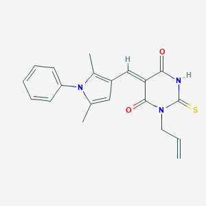 molecular formula C20H19N3O2S B328698 (5Z)-5-[(2,5-dimethyl-1-phenyl-1H-pyrrol-3-yl)methylidene]-1-(prop-2-en-1-yl)-2-thioxodihydropyrimidine-4,6(1H,5H)-dione 