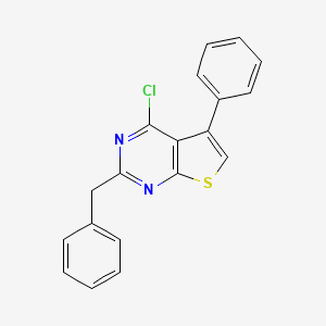 molecular formula C19H13ClN2S B3286993 2-Benzyl-4-chloro-5-phenylthieno[2,3-d]pyrimidine CAS No. 83548-62-3