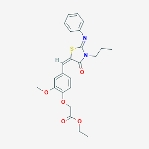 Ethyl (2-methoxy-4-{[4-oxo-2-(phenylimino)-3-propyl-1,3-thiazolidin-5-ylidene]methyl}phenoxy)acetate