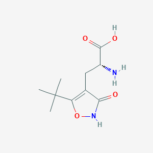 molecular formula C10H16N2O4 B3287043 (R)-3-Hydroxy-5-tert-butyl-alpha-aminoisoxazole-4-propanoic acid CAS No. 83654-14-2