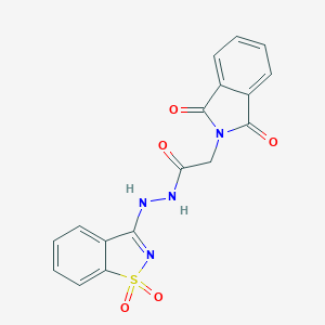 molecular formula C17H12N4O5S B328712 N'-(1,1-dioxido-1,2-benzisothiazol-3-yl)-2-(1,3-dioxo-1,3-dihydro-2H-isoindol-2-yl)acetohydrazide 