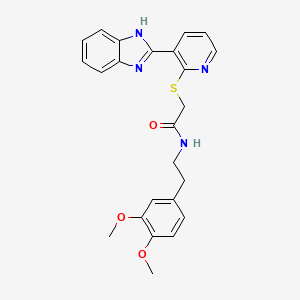 2-[3-(1H-benzimidazol-2-yl)pyridin-2-yl]sulfanyl-N-[2-(3,4-dimethoxyphenyl)ethyl]acetamide