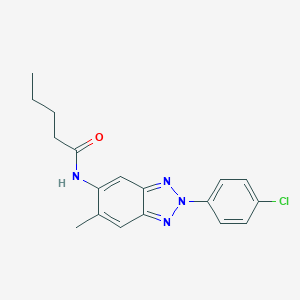 molecular formula C18H19ClN4O B328715 N-[2-(4-chlorophenyl)-6-methyl-2H-1,2,3-benzotriazol-5-yl]pentanamide 