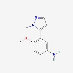 molecular formula C11H13N3O B3287168 4-methoxy-3-(2-methyl-2H-pyrazol-3-yl)phenylamine CAS No. 839713-95-0