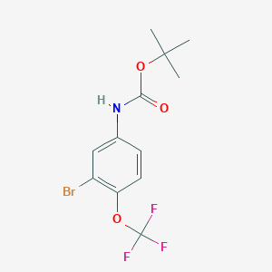 molecular formula C12H13BrF3NO3 B3287169 (3-Bromo-4-trifluoromethoxy-phenyl)-carbamic acid tert-butyl ester CAS No. 839715-01-4