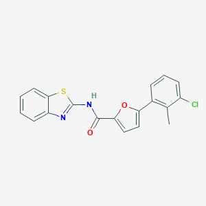 molecular formula C19H13ClN2O2S B328722 N-(1,3-benzothiazol-2-yl)-5-(3-chloro-2-methylphenyl)furan-2-carboxamide 