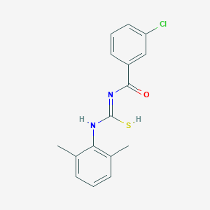molecular formula C16H15ClN2OS B328725 N'-(3-chlorobenzoyl)-N-(2,6-dimethylphenyl)carbamimidothioic acid 