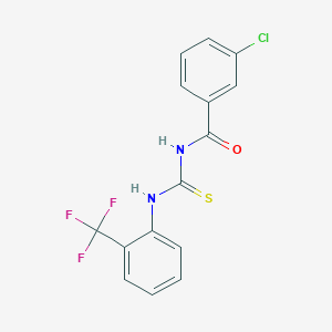 molecular formula C15H10ClF3N2OS B328726 3-chloro-N-{[2-(trifluoromethyl)phenyl]carbamothioyl}benzamide 