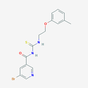 5-bromo-N-({[2-(3-methylphenoxy)ethyl]amino}carbonothioyl)nicotinamide