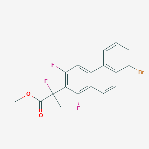 molecular formula C18H12BrF3O2 B3287329 Methyl 2-(8-bromo-1,3-difluorophenanthren-2-yl)-2-fluoropropanoate CAS No. 843614-92-6