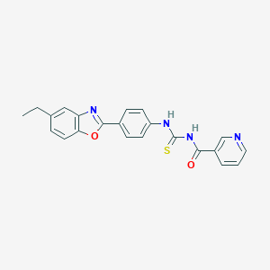 molecular formula C22H18N4O2S B328735 N-({[4-(5-ethyl-1,3-benzoxazol-2-yl)phenyl]amino}carbonothioyl)nicotinamide 