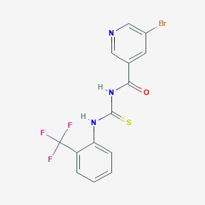 molecular formula C14H9BrF3N3OS B328737 N-[(5-bromo-3-pyridinyl)carbonyl]-N'-[2-(trifluoromethyl)phenyl]thiourea 